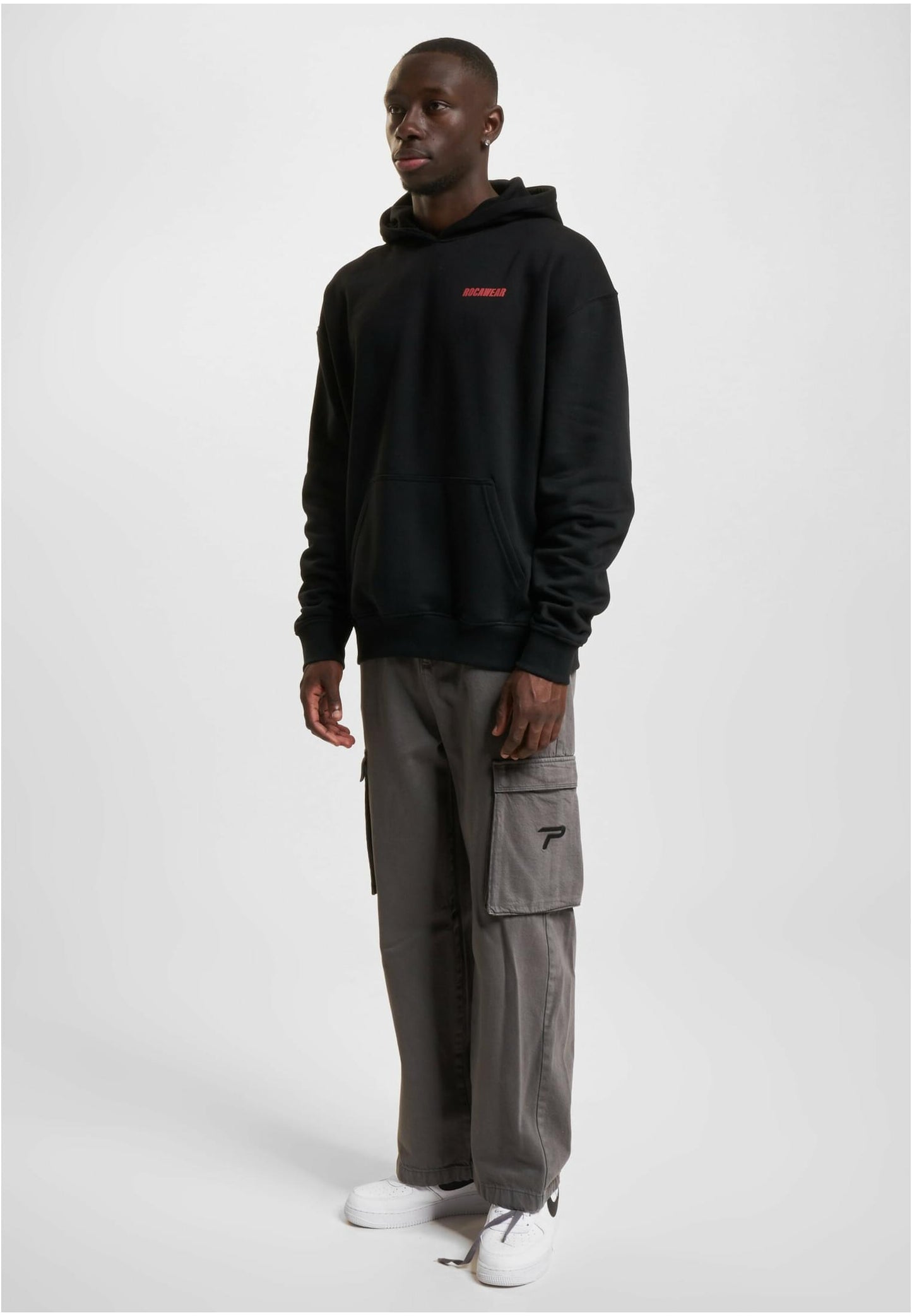 Rocawear Rocaworld Hoodie Herren Oversize Hoodie mit Logo auf der Brust und grossem Rueckenprint Outfit