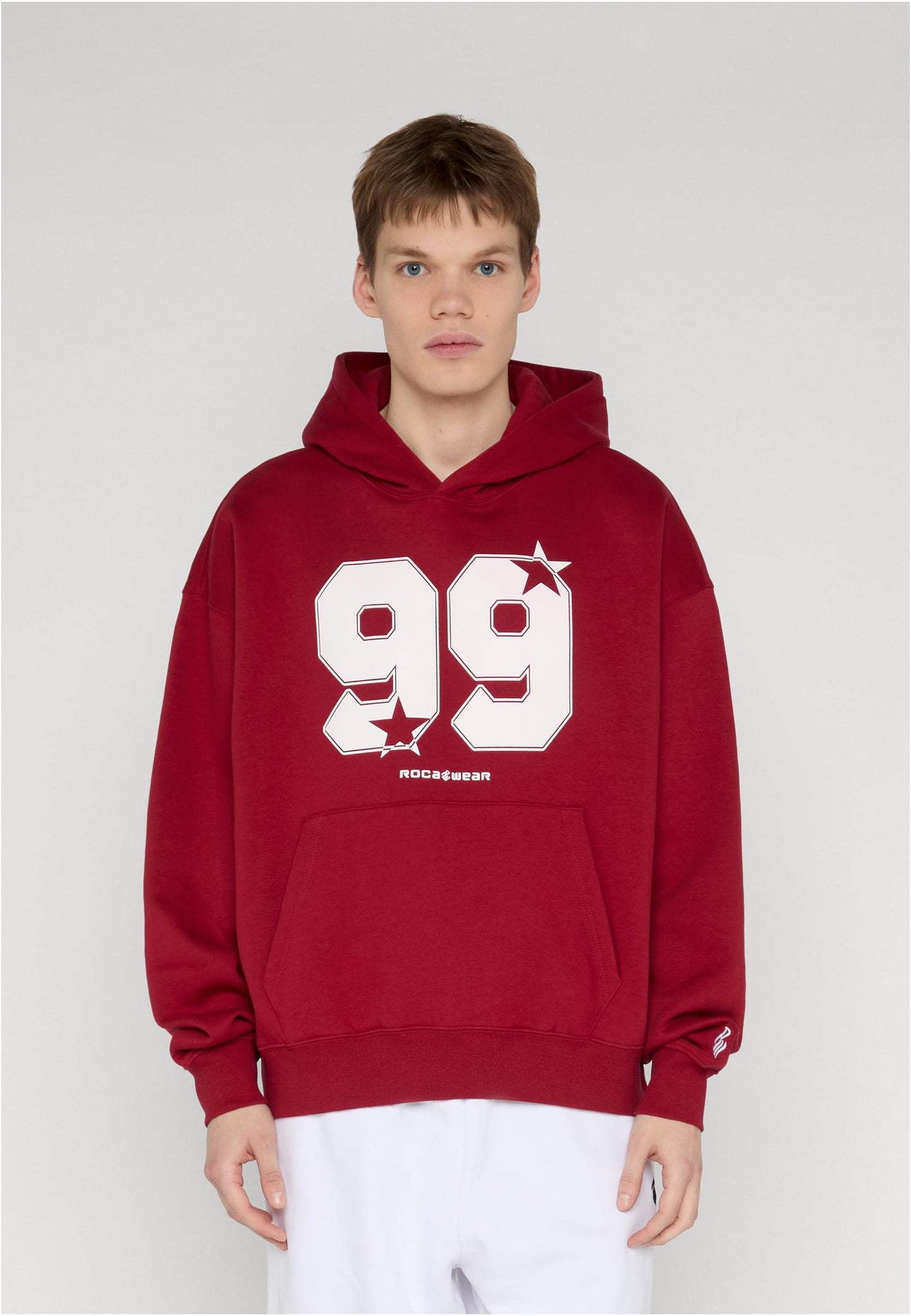 Rocawear STRAMBERS Hoody Red Dahlia Herren Hoodie Vorderansicht mit 99 Frontprint