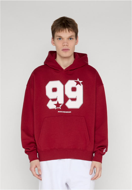 Rocawear STRAMBERS Hoody Red Dahlia Herren Hoodie Vorderansicht mit 99 Frontprint