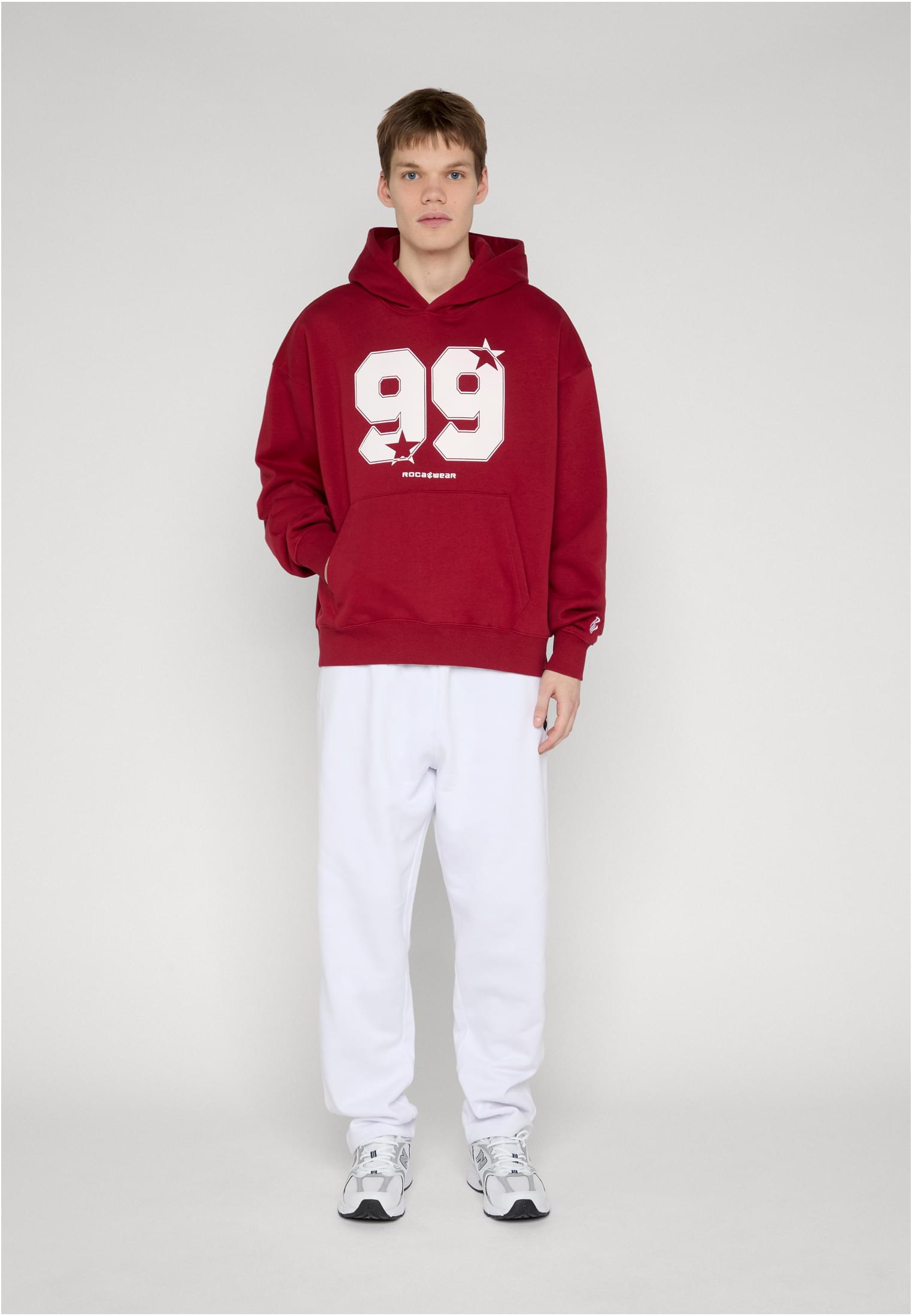 Rocawear STRAMBERS Hoody Rot Herren Hoodie Vorderansicht mit 99 Frontprint