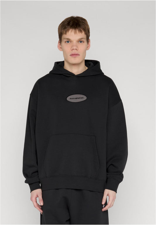 Rocawear SIMPLEROC Hoody Black Herren Hoodie Vorderansicht mit Logo-Patch
