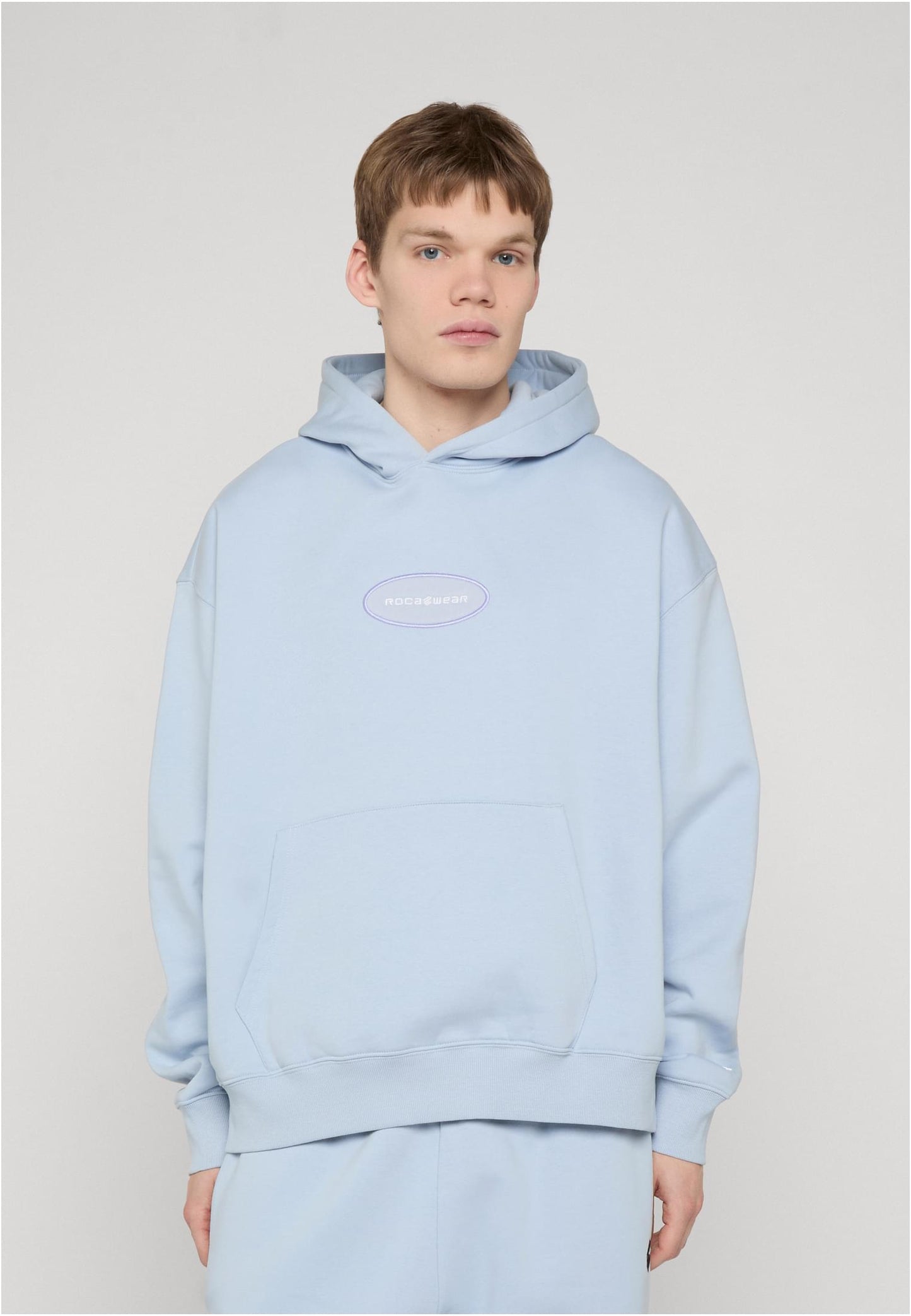 Rocawear SIMPLEROC Hoody Brunnera Blue Herren Hoodie Vorderansicht mit Logo-Patch