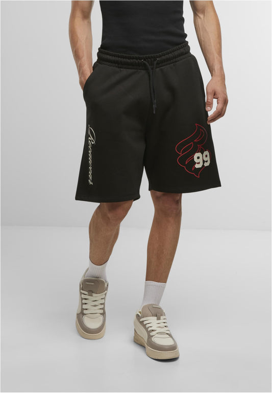 Rocawear Shorts Numbers Herren Schwarz Vorderansicht mit Logo Print