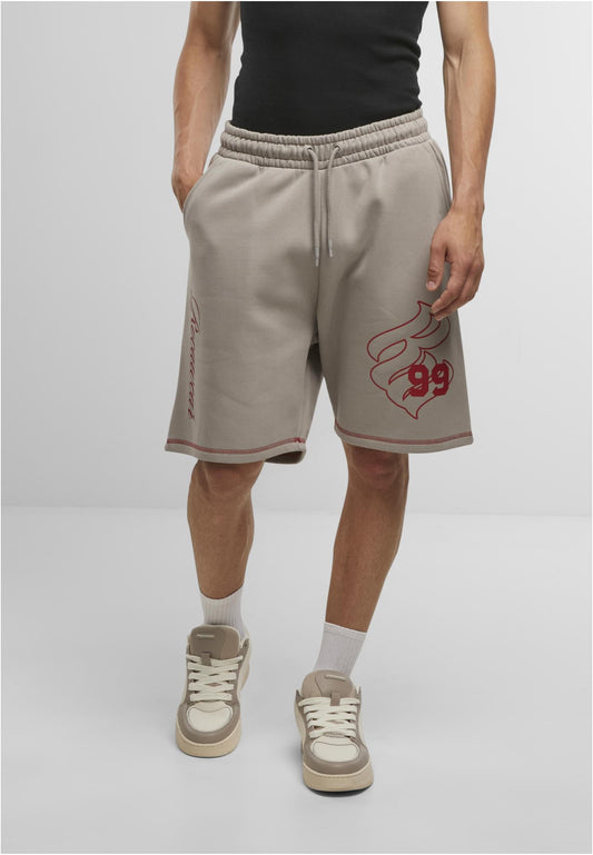 Rocawear Shorts Numbers Herren Beige Vorderansicht mit Logo Print