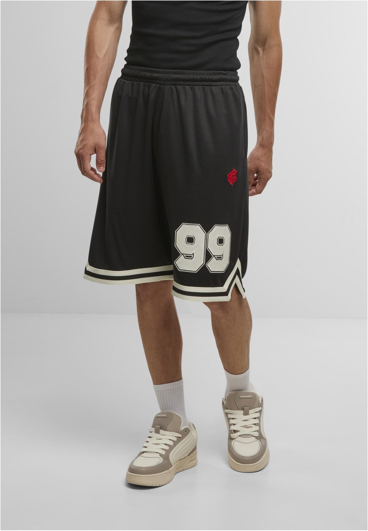 ROCAWEAR PRO SHORTS Herren Schwarz Vorderansicht mit 99 Print