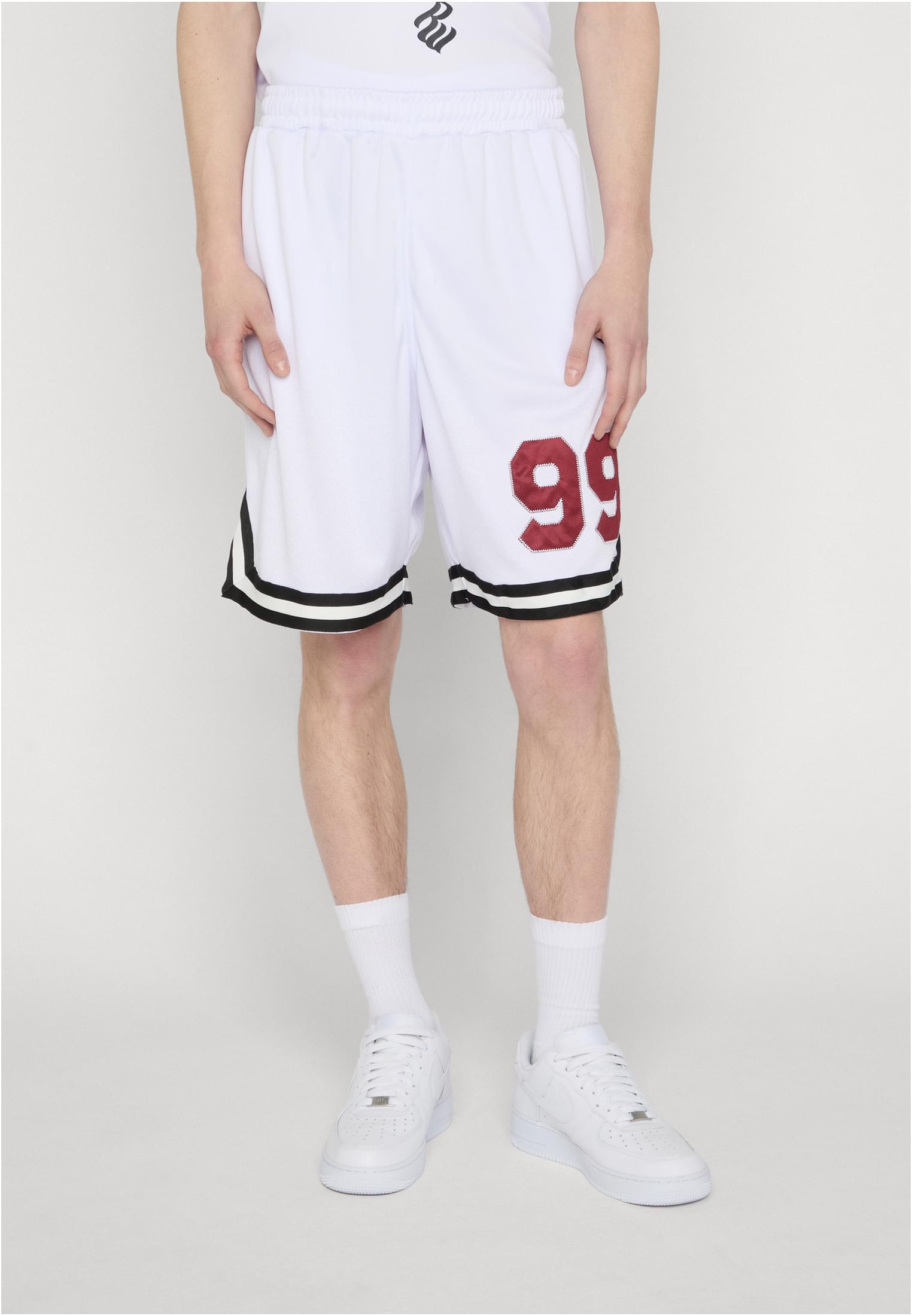 ROCAWEAR PRO SHORTS Herren Bright White Vorderansicht mit 99 Print