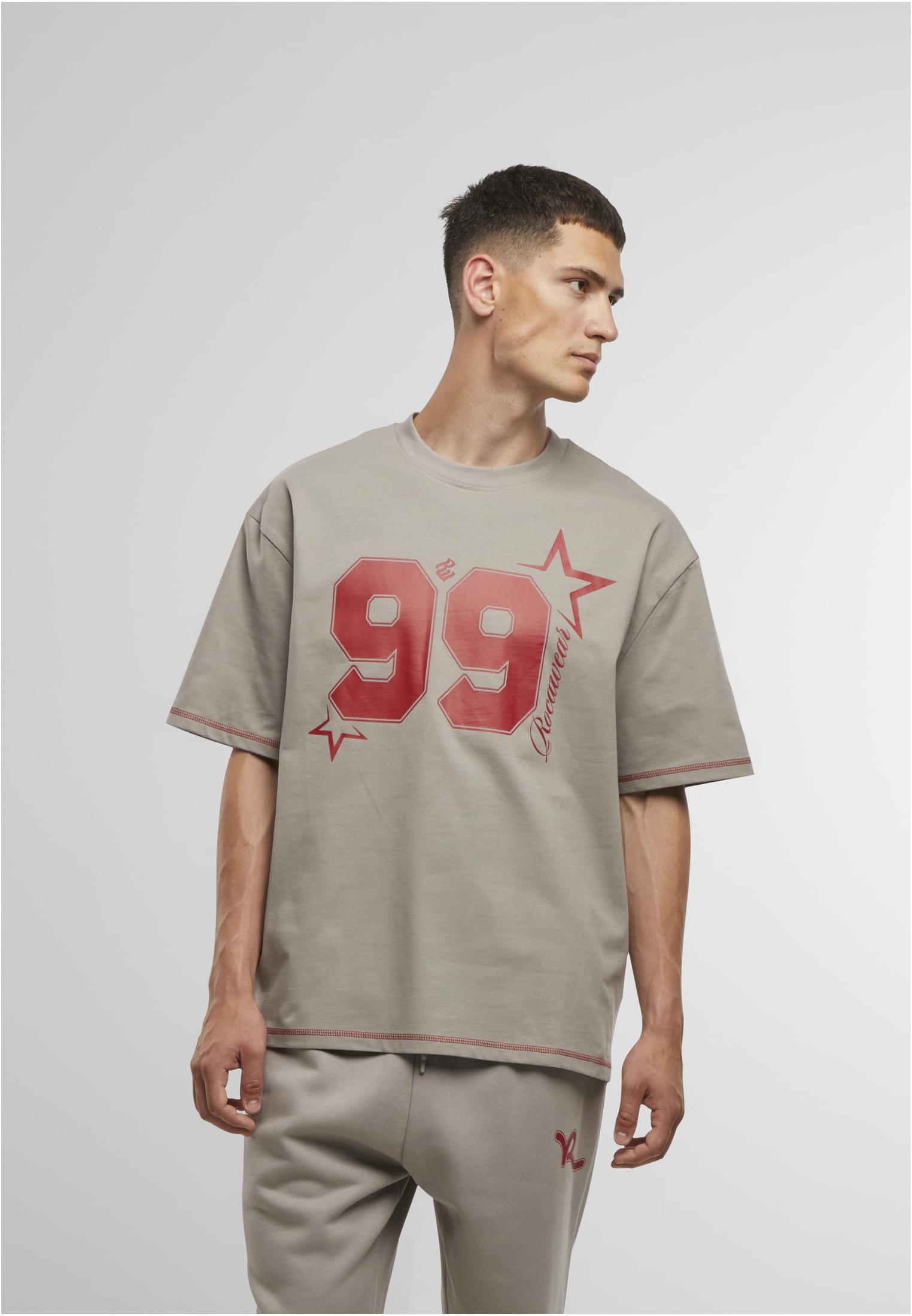 Rocawear T-Shirt Numbers Herren Beige Vorderansicht mit 99 Print