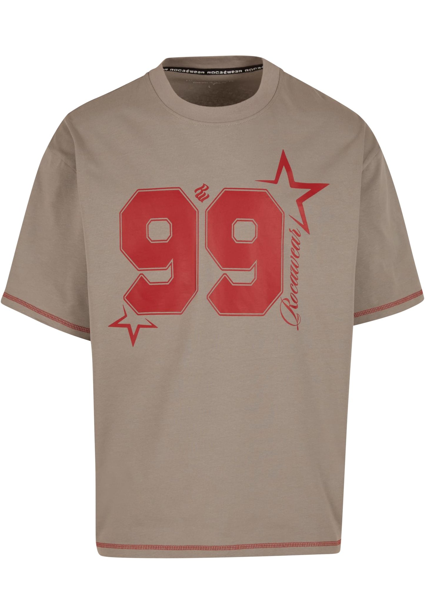 Rocawear T-Shirt Numbers Beige Vorderseite mit grossem Print