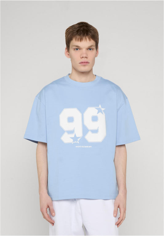 Rocawear STRAMBERS T-Shirt Brunnera Blue Herren T-Shirt Vorderansicht mit 99 Frontprint