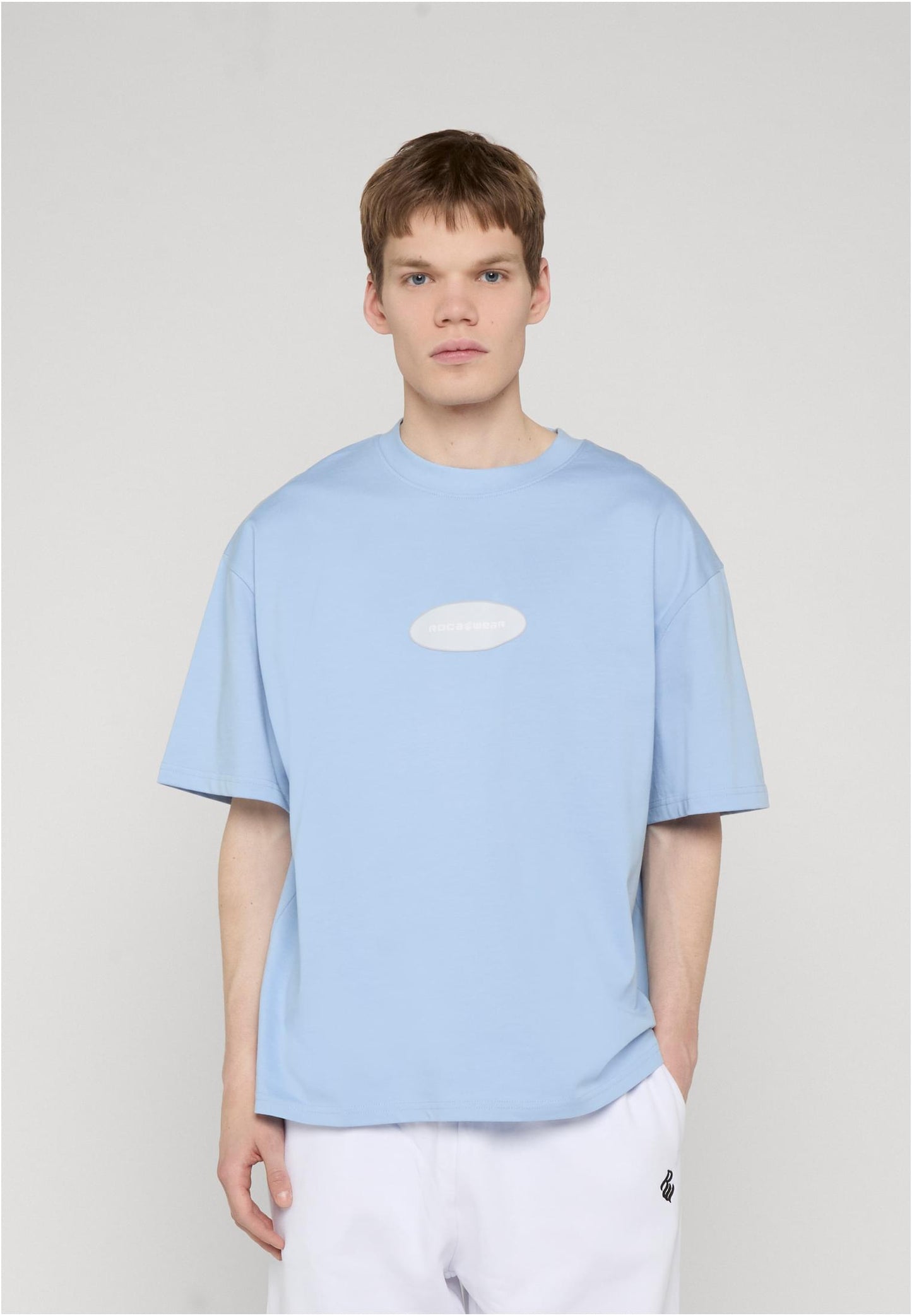 Rocawear SIMPLEROC T-Shirt Brunnera Blue Herren T-Shirt Vorderansicht mit Logo-Print