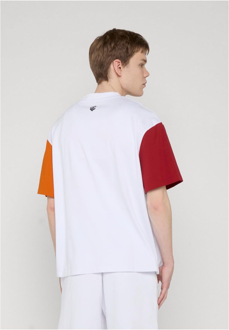 Rocawear COLORED T-Shirt Bright White Red Dahlia Hawaiian Sunset Herren T-Shirt Rueckenansicht