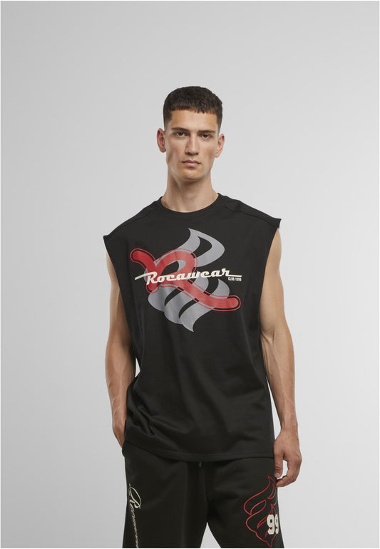 Rocawear Tank Top Sirene Herren Schwarz Vorderansicht mit Logo Print