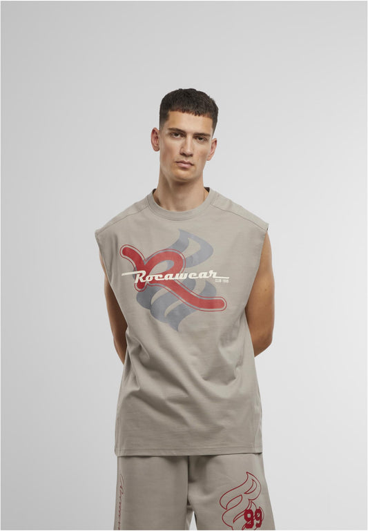Rocawear Tank Top Sirene Herren Beige Vorderansicht mit Logo Print