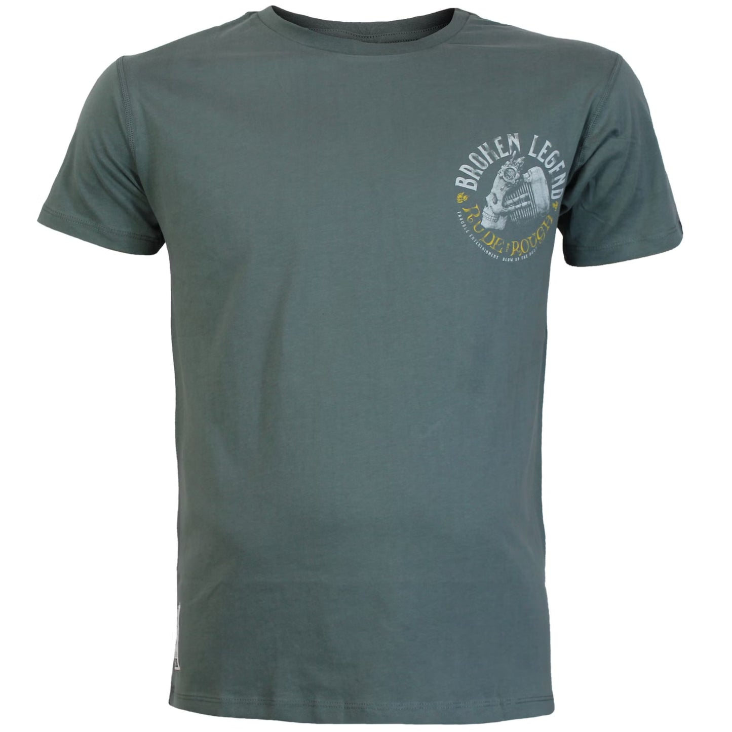 Yakuza Premium Herren-Shirt in Dunkeloliv mit kleinem runden Logo-Brustprint.