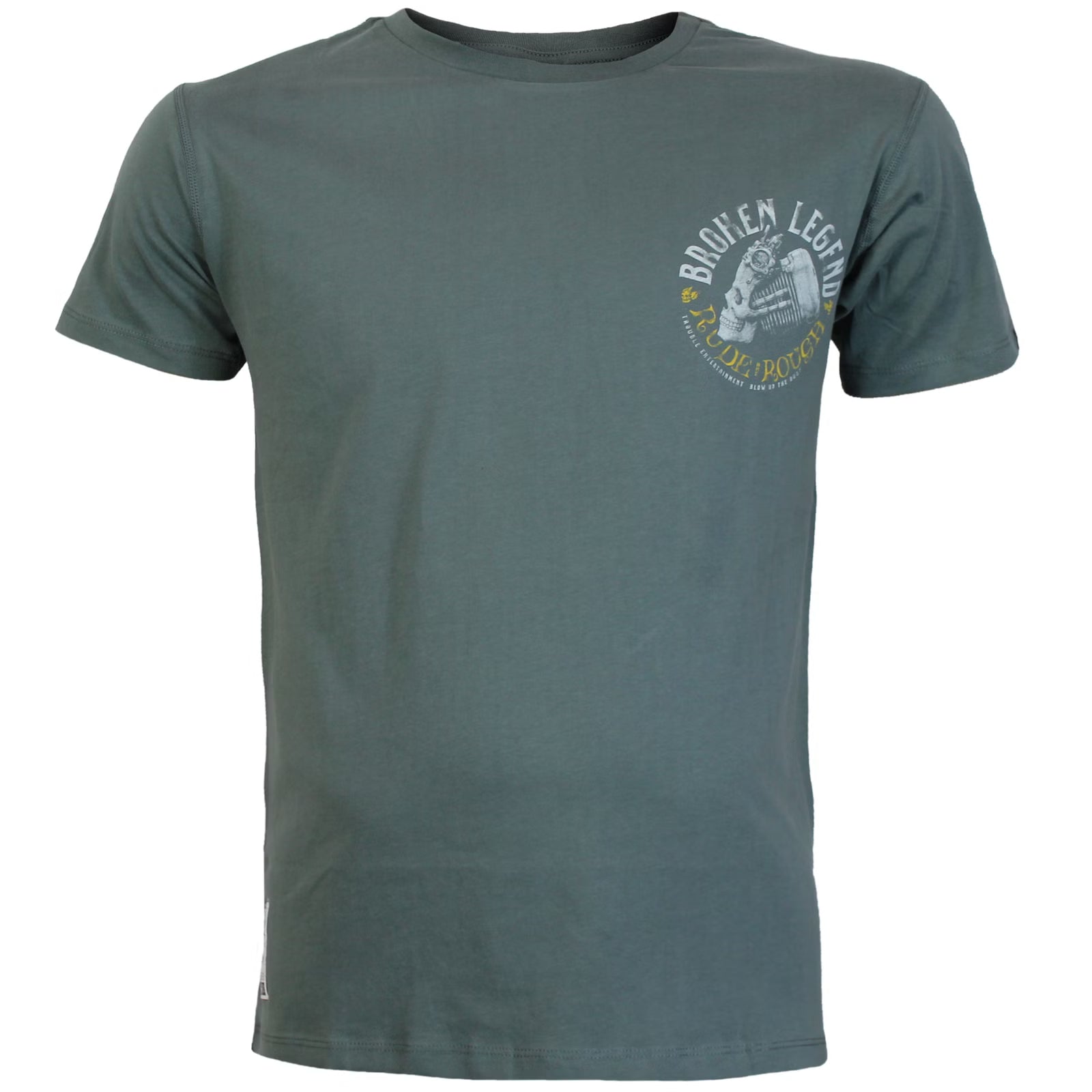 Yakuza Premium Herren-Shirt in Dunkeloliv mit kleinem runden Logo-Brustprint.