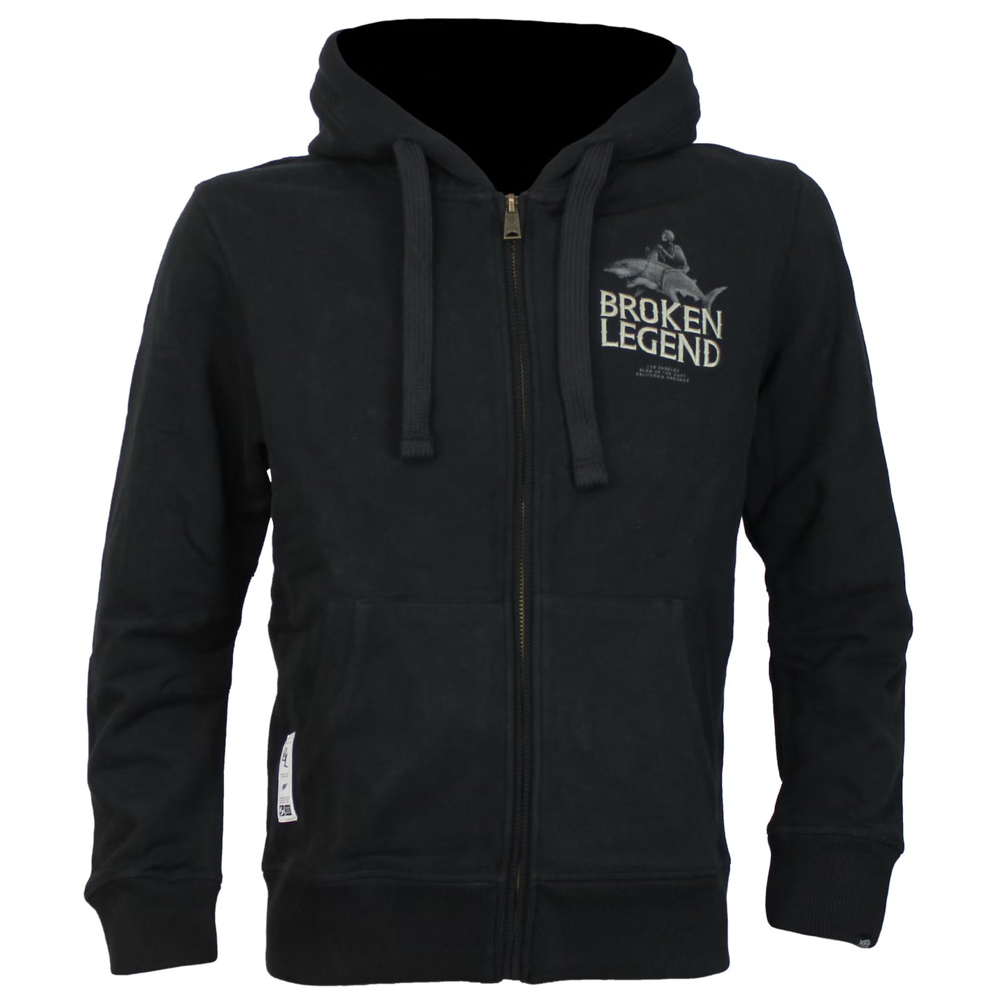 Broken Legend Special Sweatjacke  schwarz mit Hai-Print und Kapuze