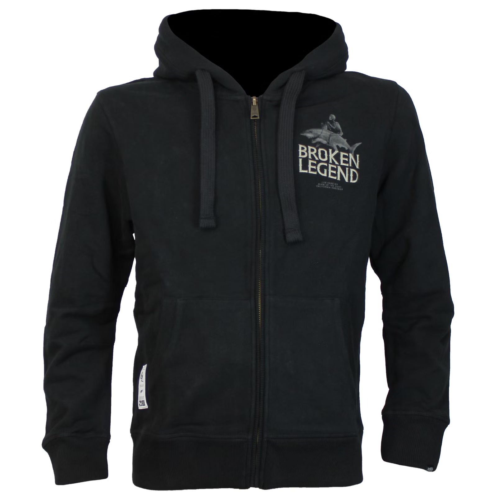 Broken Legend Special Sweatjacke  schwarz mit Hai-Print und Kapuze
