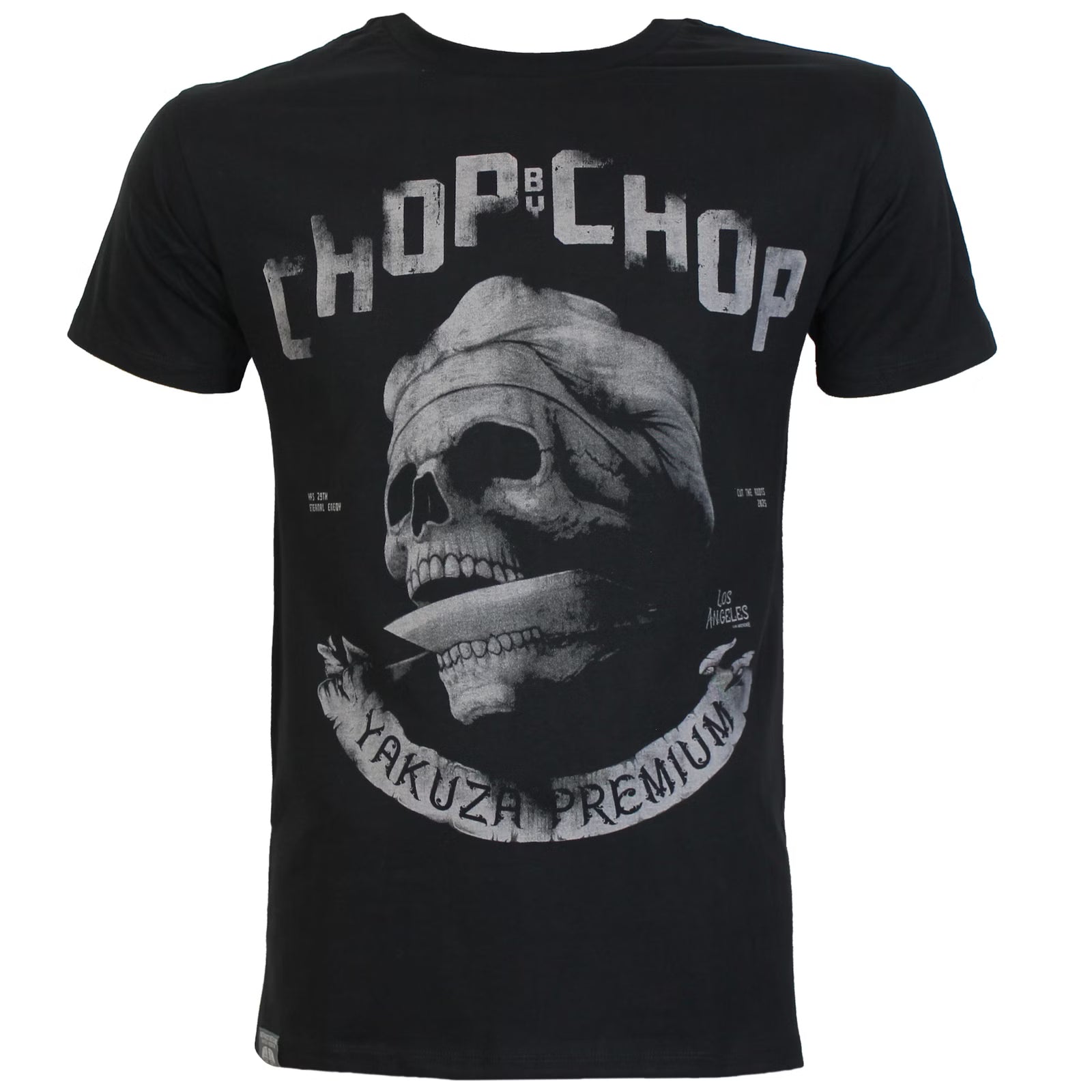Schwarzes Yakuza Premium T-Shirt mit Chop-Chop Skull Print