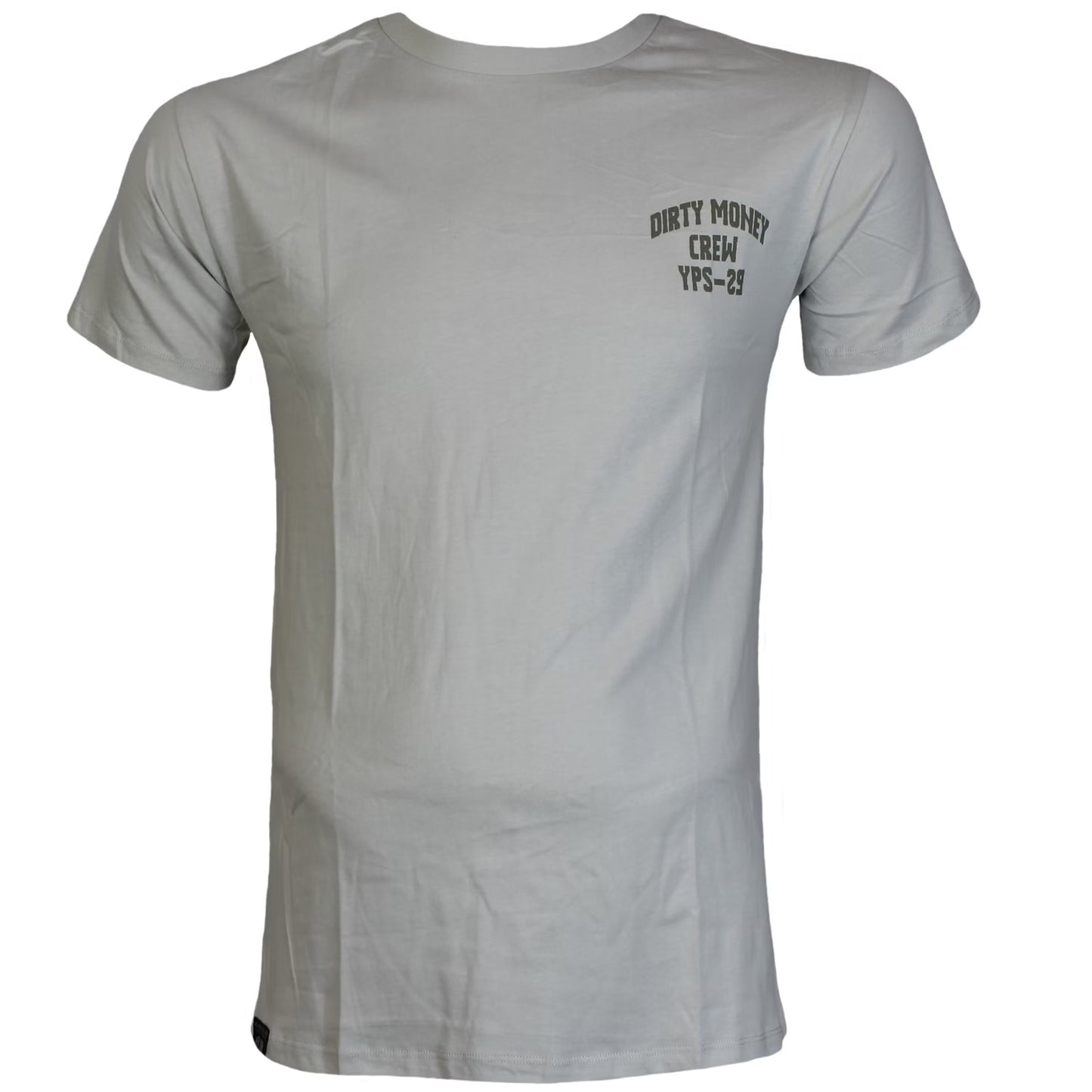 Graues Yakuza Premium T-Shirt mit kleinem Brustprint im Biker Stil.