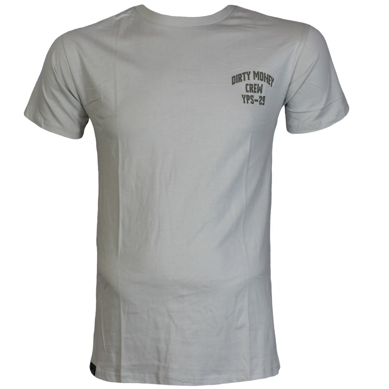Graues Yakuza Premium T-Shirt mit kleinem Brustprint im Biker Stil.