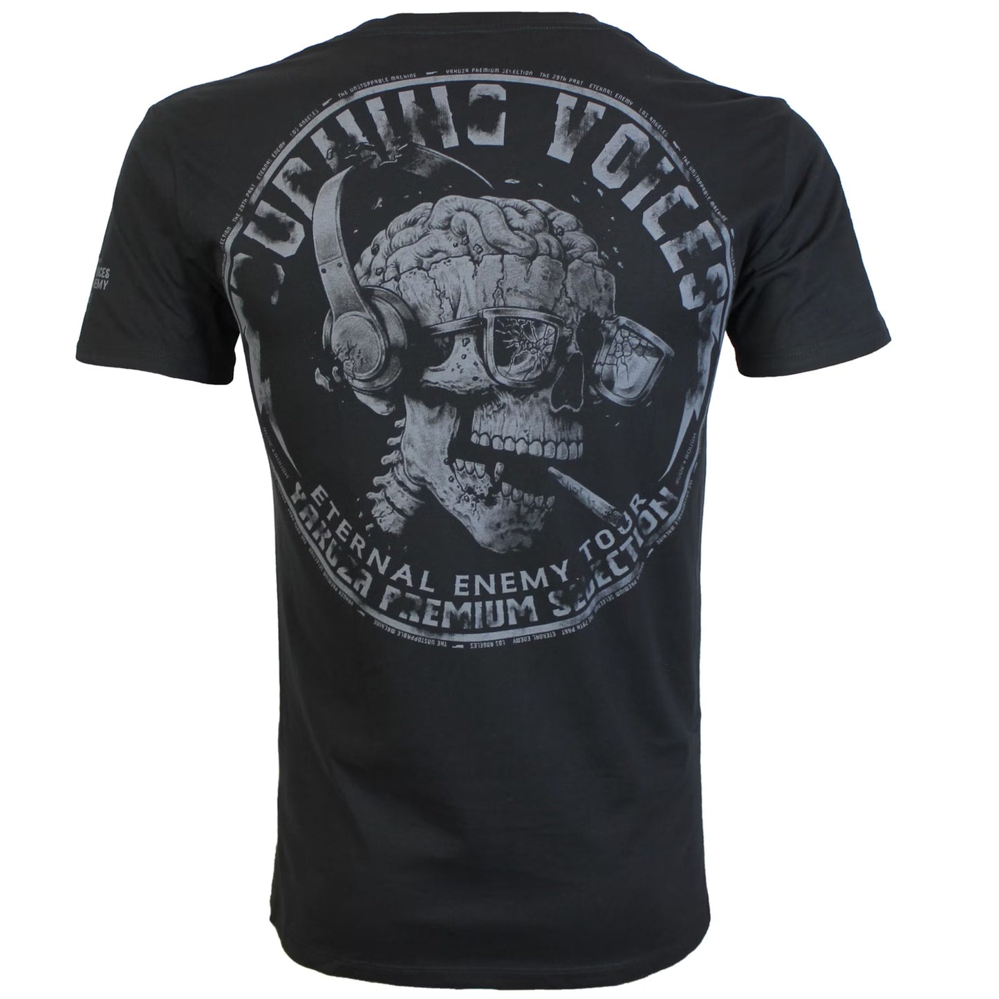 Schwarzes Yakuza Premium T-Shirt mit Techno-Skull Backprint