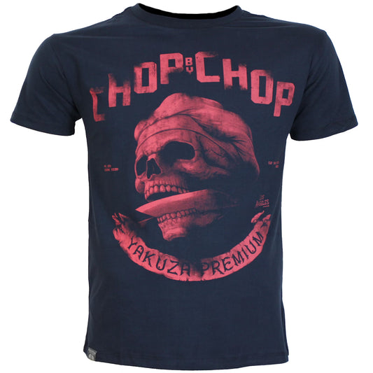 Dunkelblaues Yakuza Premium T-Shirt mit Chop-Chop Skull Print