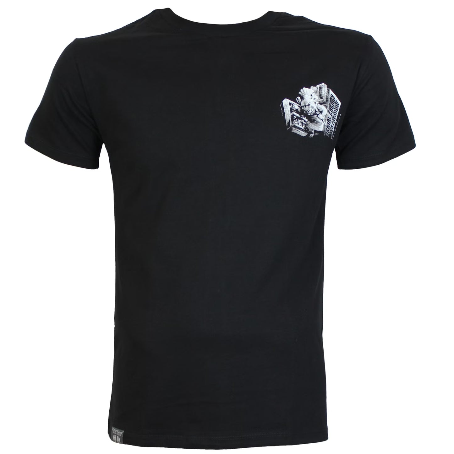 Vorderseite von schwarzem Yakuza Premium T-Shirt mit kleinem Brustprint.