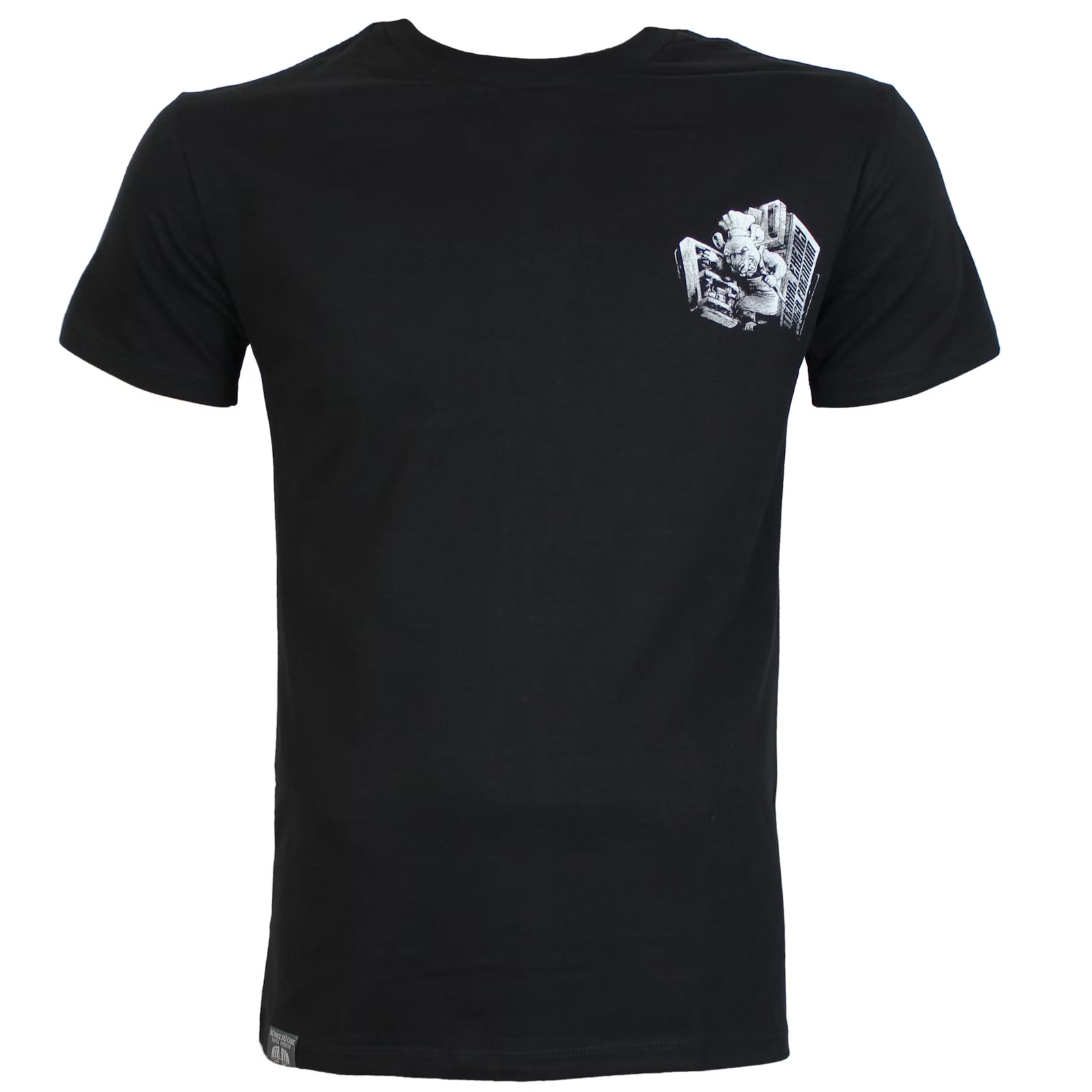 Vorderseite von schwarzem Yakuza Premium T-Shirt mit kleinem Brustprint.