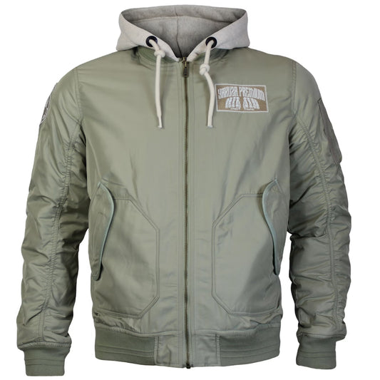 Limitierte Yakuza Bomberjacke in Oliv mit Patch und Stickerei