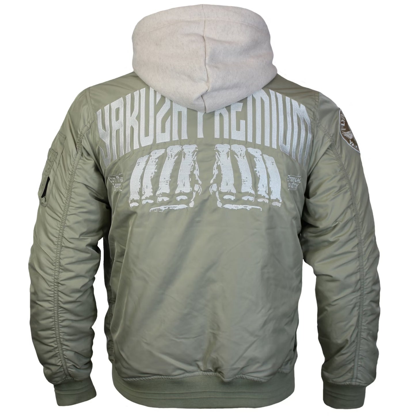 Limitierte Yakuza Bomberjacke in Oliv mit Patch und Stickerei