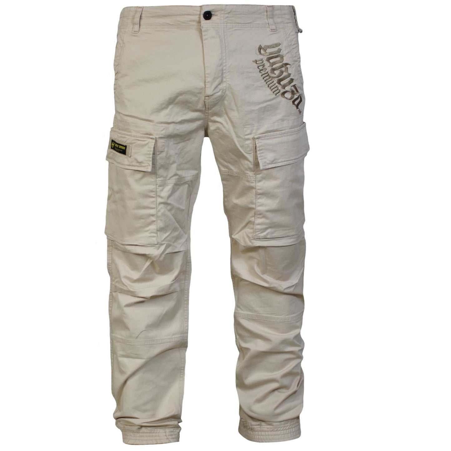 Beige Yakuza Premium Cargo Pants 3854 mit Cargotaschen und Bündchen