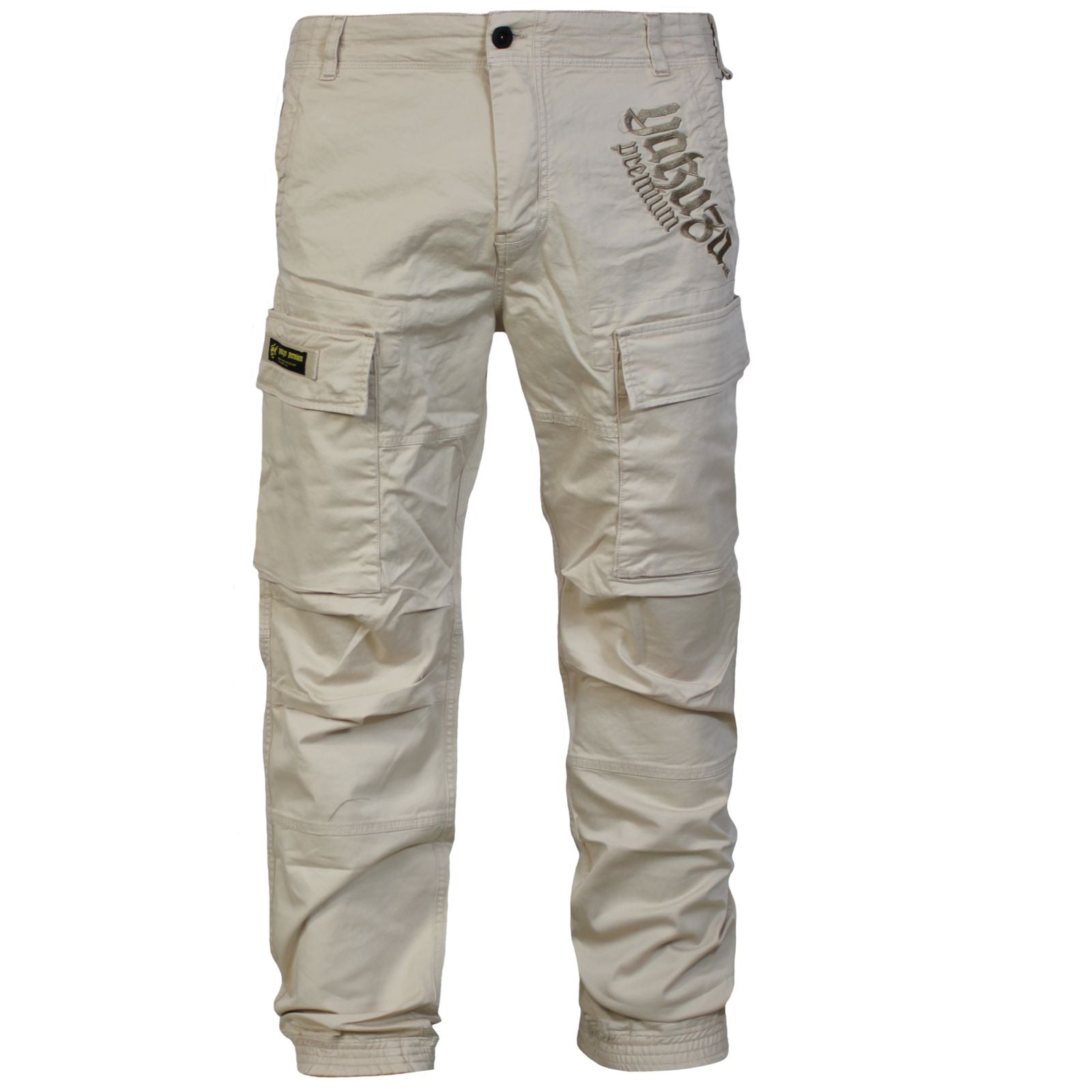 Beige Yakuza Premium Cargo Pants 3854 mit Cargotaschen und Bündchen