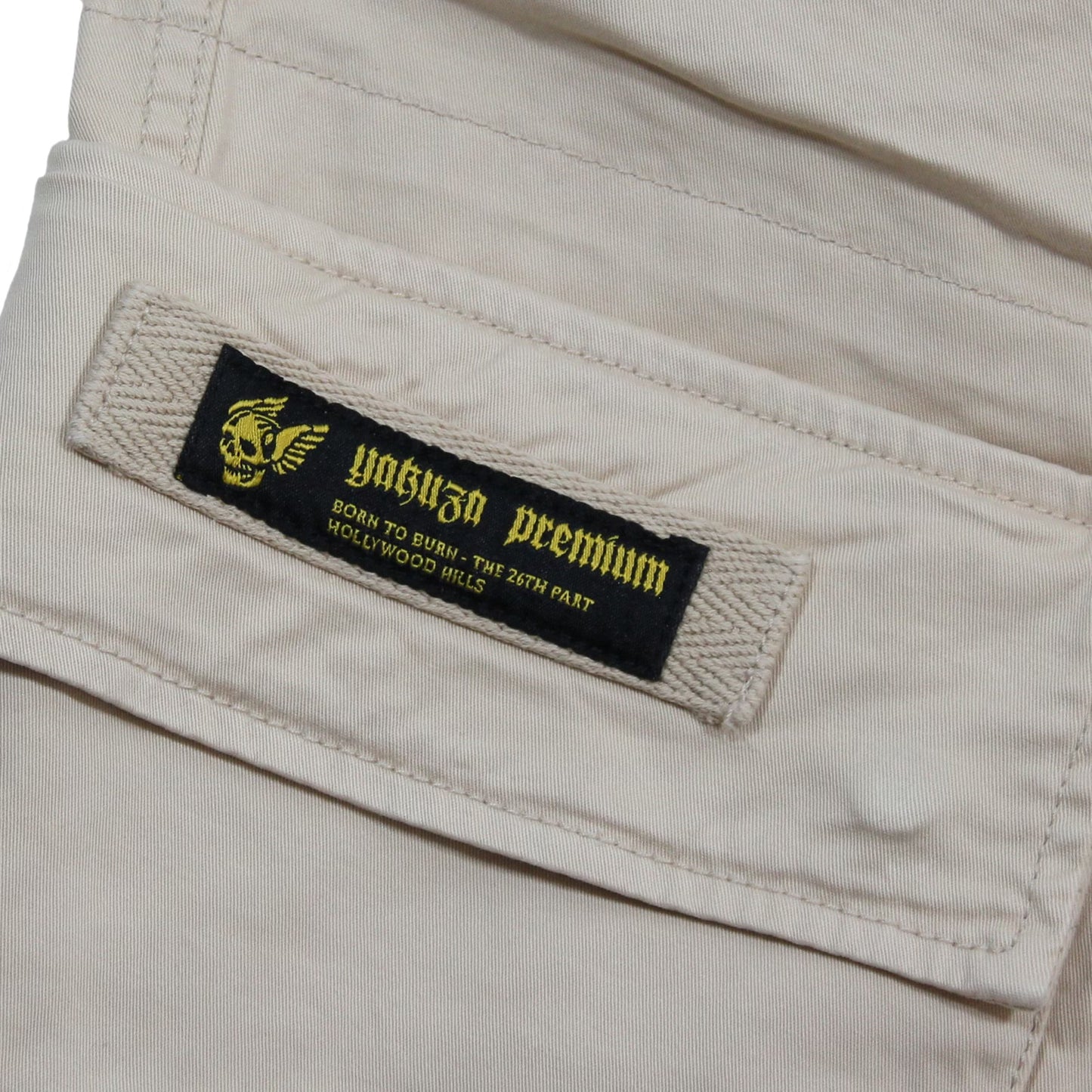 Beige Yakuza Premium Cargo Pants 3854 mit Cargotaschen und Bündchen