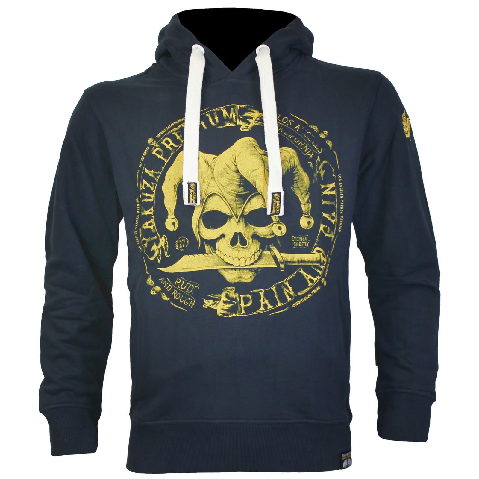 Yakuza Premium Sweatshirt YPH 3924 dunkelblau mit Harlekin-Print