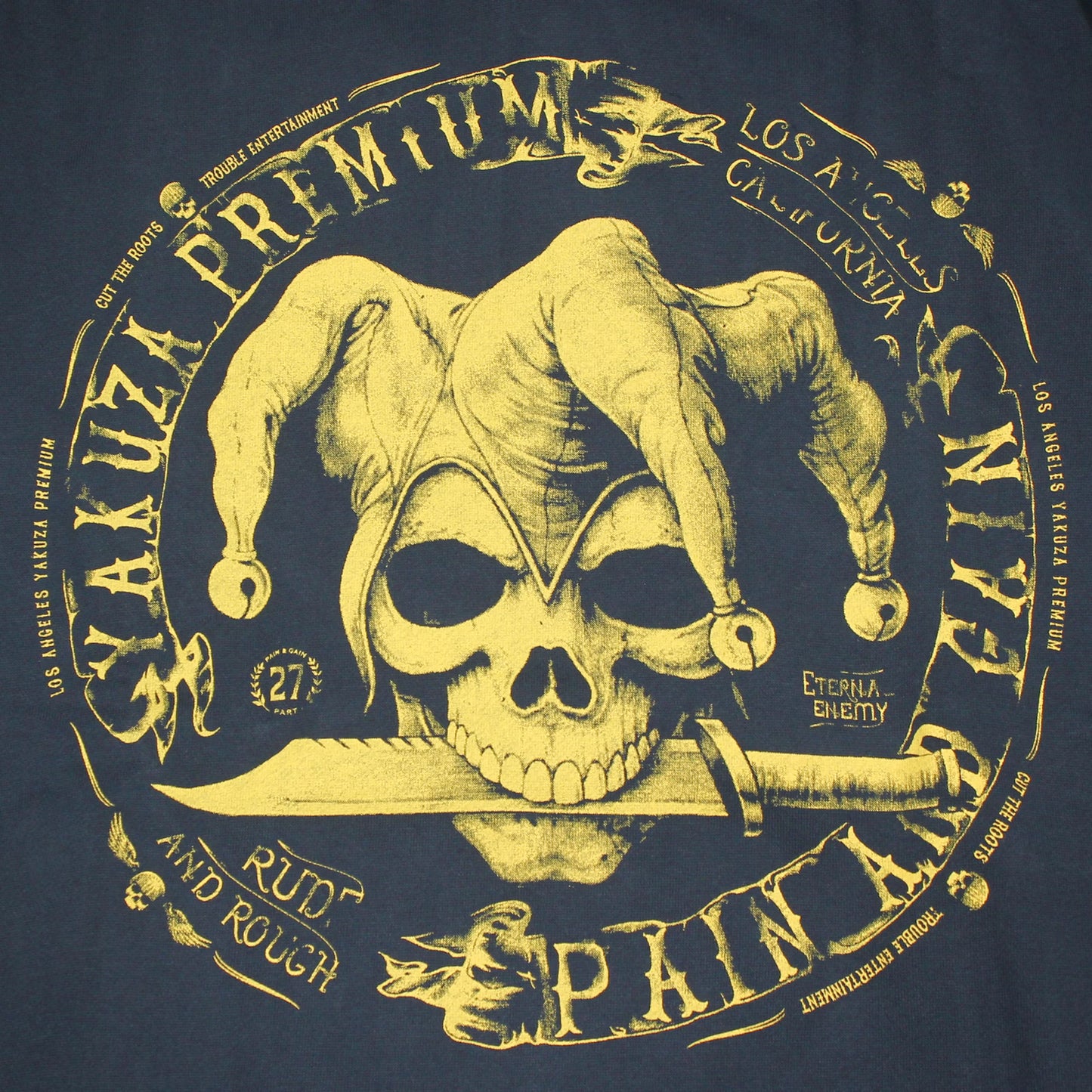 Yakuza Premium Sweatshirt YPH 3924 dunkelblau mit Harlekin-Print