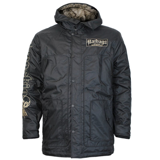 Yakuza Premium Herren Parka 3764 schwarz lange Jacke mit Kapuze