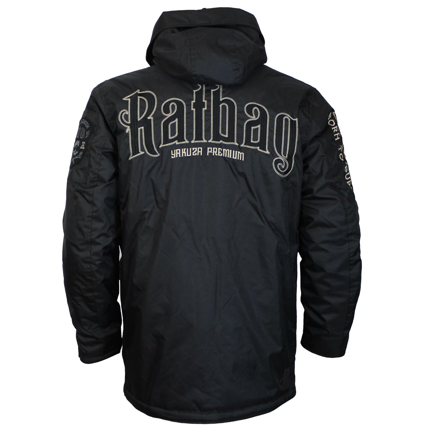 Yakuza Premium Herren Parka 3764 schwarz lange Jacke mit Kapuze