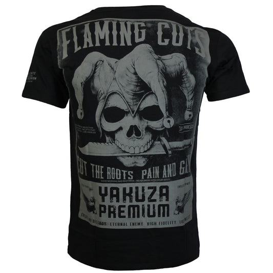Yakuza Premium 3916 T-Shirt aus 100 % Baumwolle mit kleinem Brustprint vorn und grossem Rückenprint.