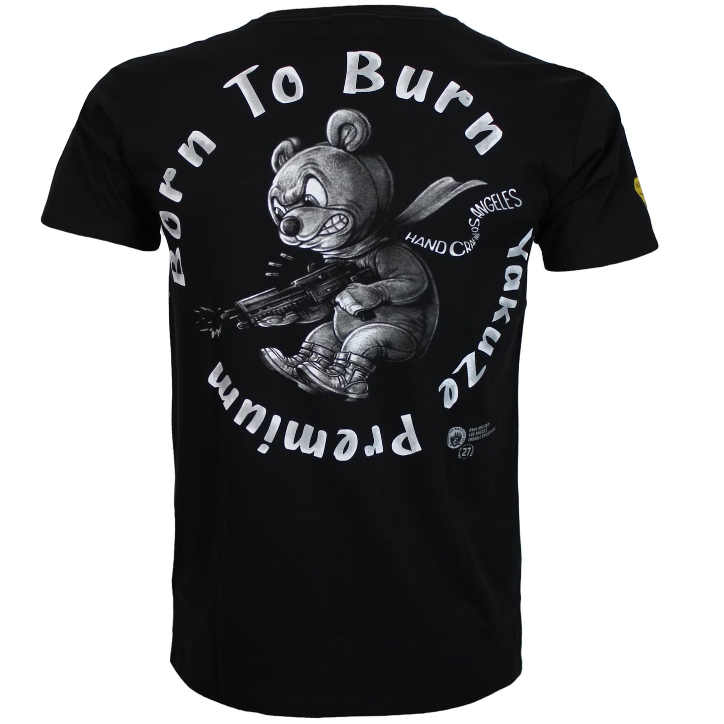 Yakuza Premium T-Shirt in schwarz mit grossem, detailreichem Rückenprint und kleinem Logo auf der linken Brust.