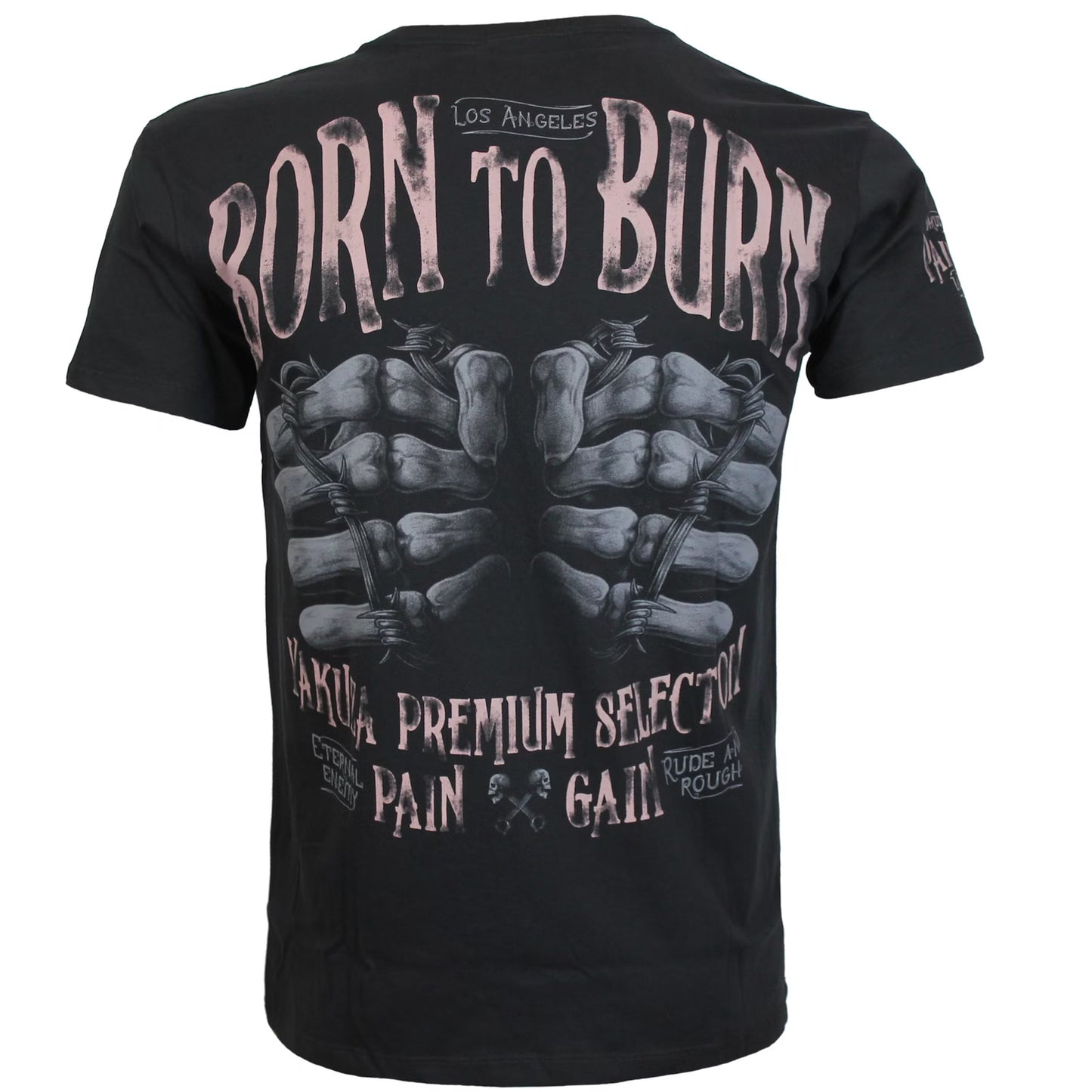 Yakuza Premium 3915 T-Shirt aus 100 % Baumwolle mit kleinem Brustprint vorn und grossem Rückenprint.