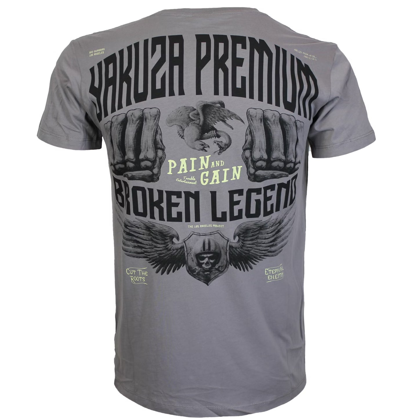 Yakuza Premium T-Shirt in lila matt mit grossem, detailreichem Rückenprint und zwei kleine Logos auf der Brust.