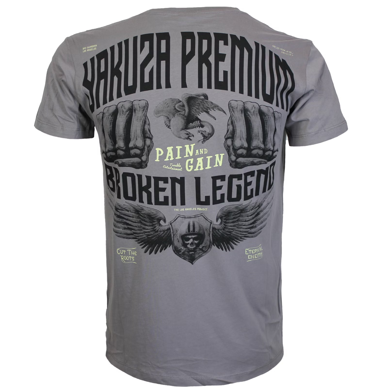 Yakuza Premium T-Shirt in lila matt mit grossem, detailreichem Rückenprint und zwei kleine Logos auf der Brust.