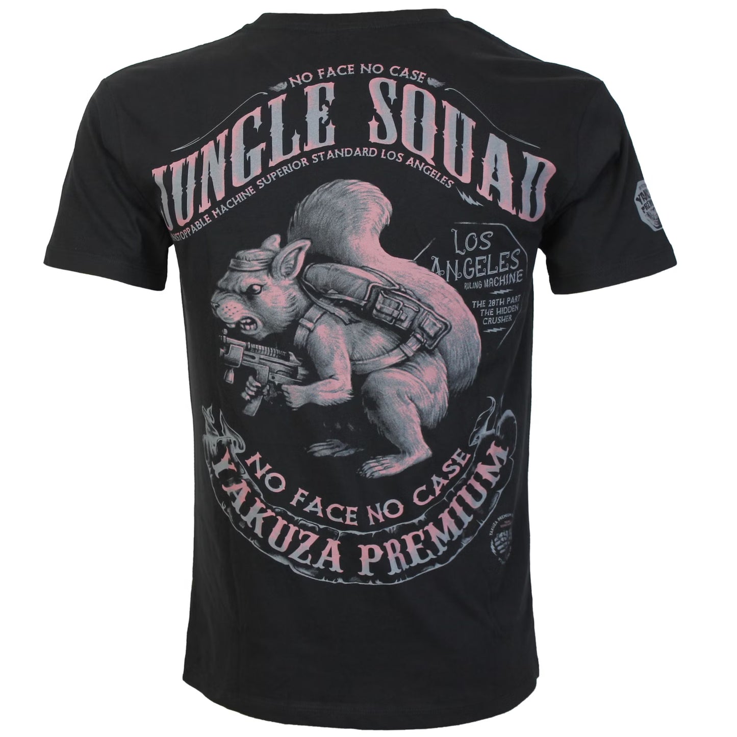 Schwarzes Yakuza Premium T-Shirt mit Brustprint und grossem Rückenprint