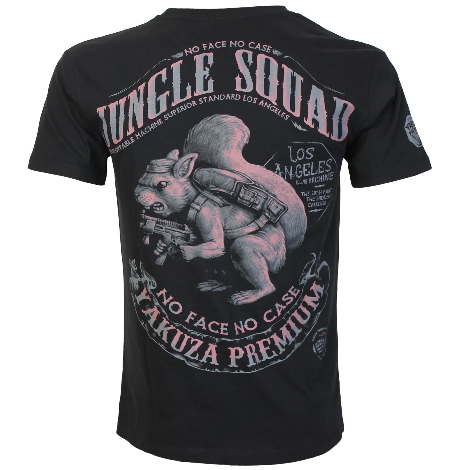 Schwarzes Yakuza Premium T-Shirt mit Brustprint und grossem Rückenprint