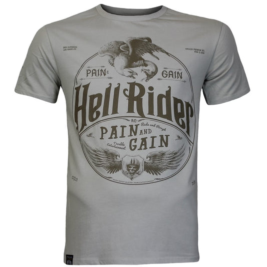 Yakuza Premium T-Shirt in Hellgrau mit Front- und Rückenprint