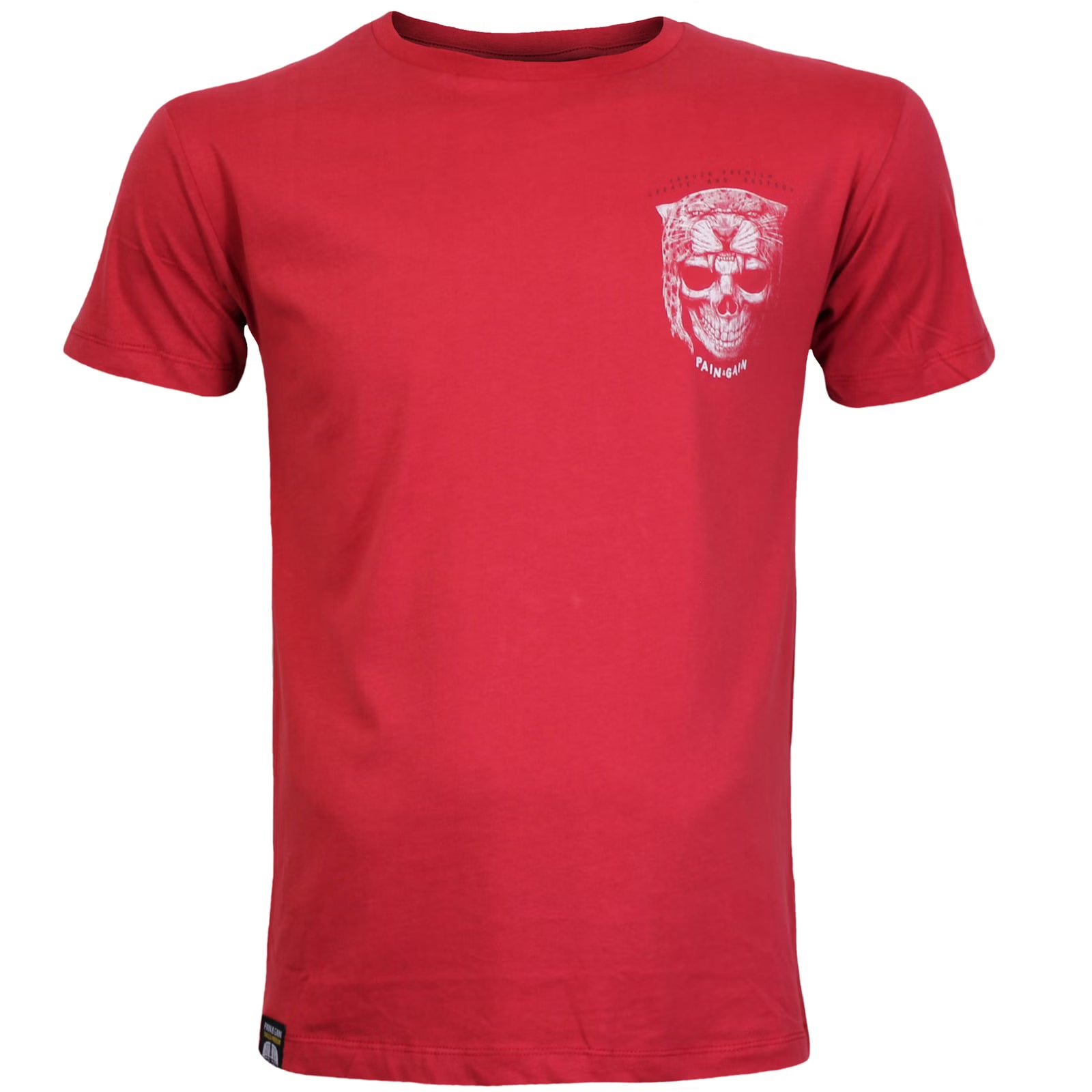 Yakuza Premium T-Shirt 3903 in rot mit grossem, detailreichem Rückenprint und kleinem Logo auf der linken Brust.