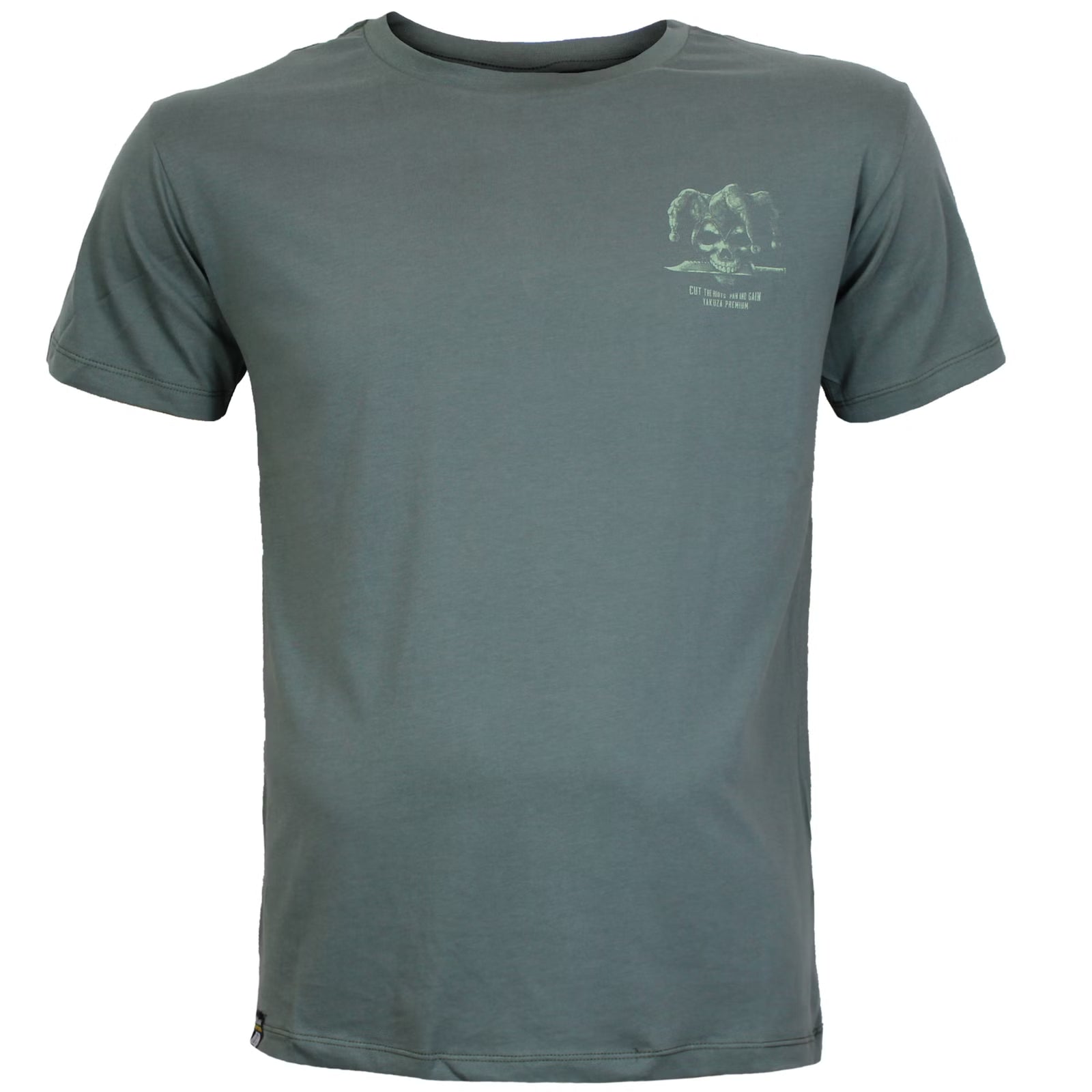 Yakuza Premium 3916 T-Shirt aus 100 % Baumwolle mit kleinem Brustprint vorn und grossem Rückenprint.