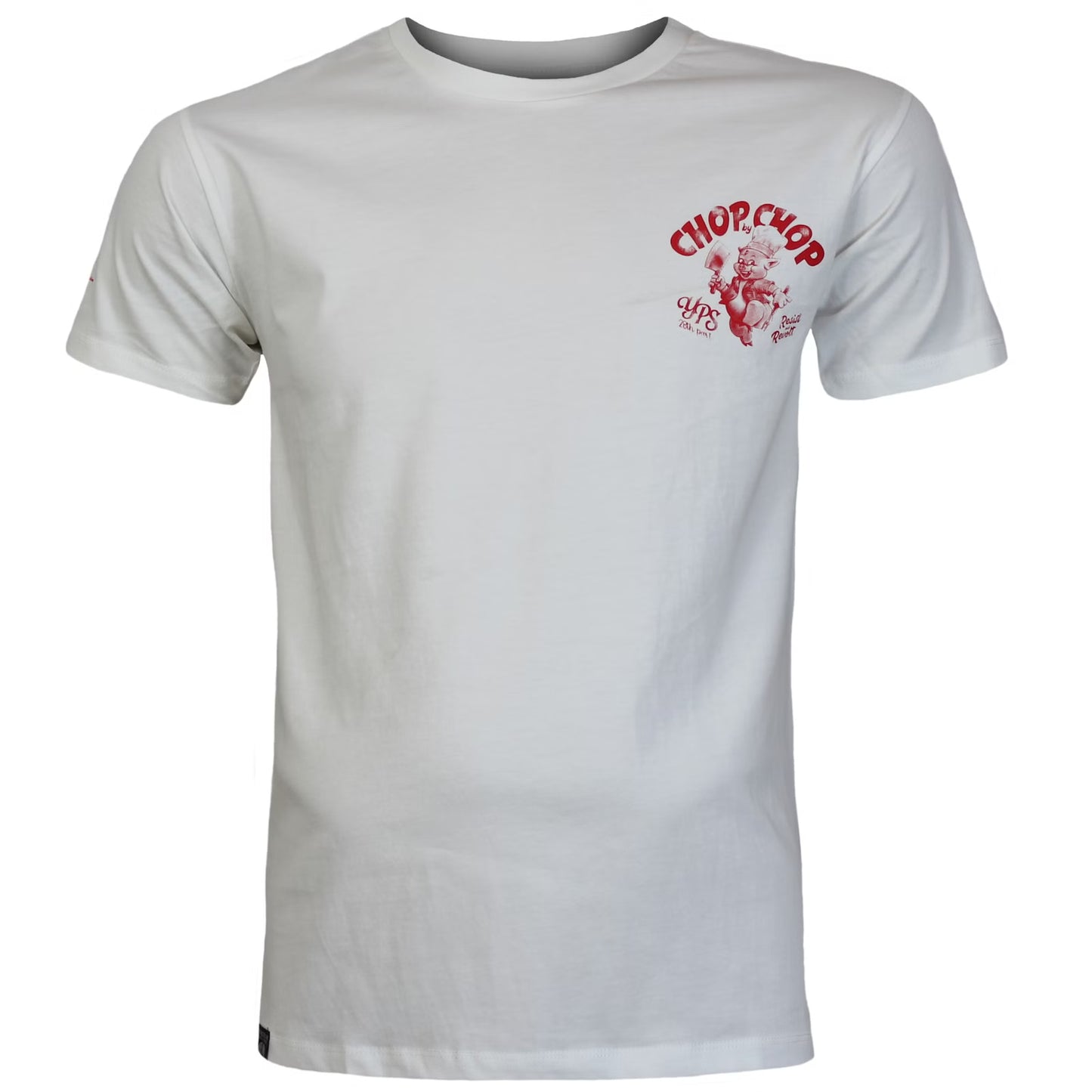 Natur Weisses Yakuza Premium T-Shirt mit Brustprint und grossem Rückenprint