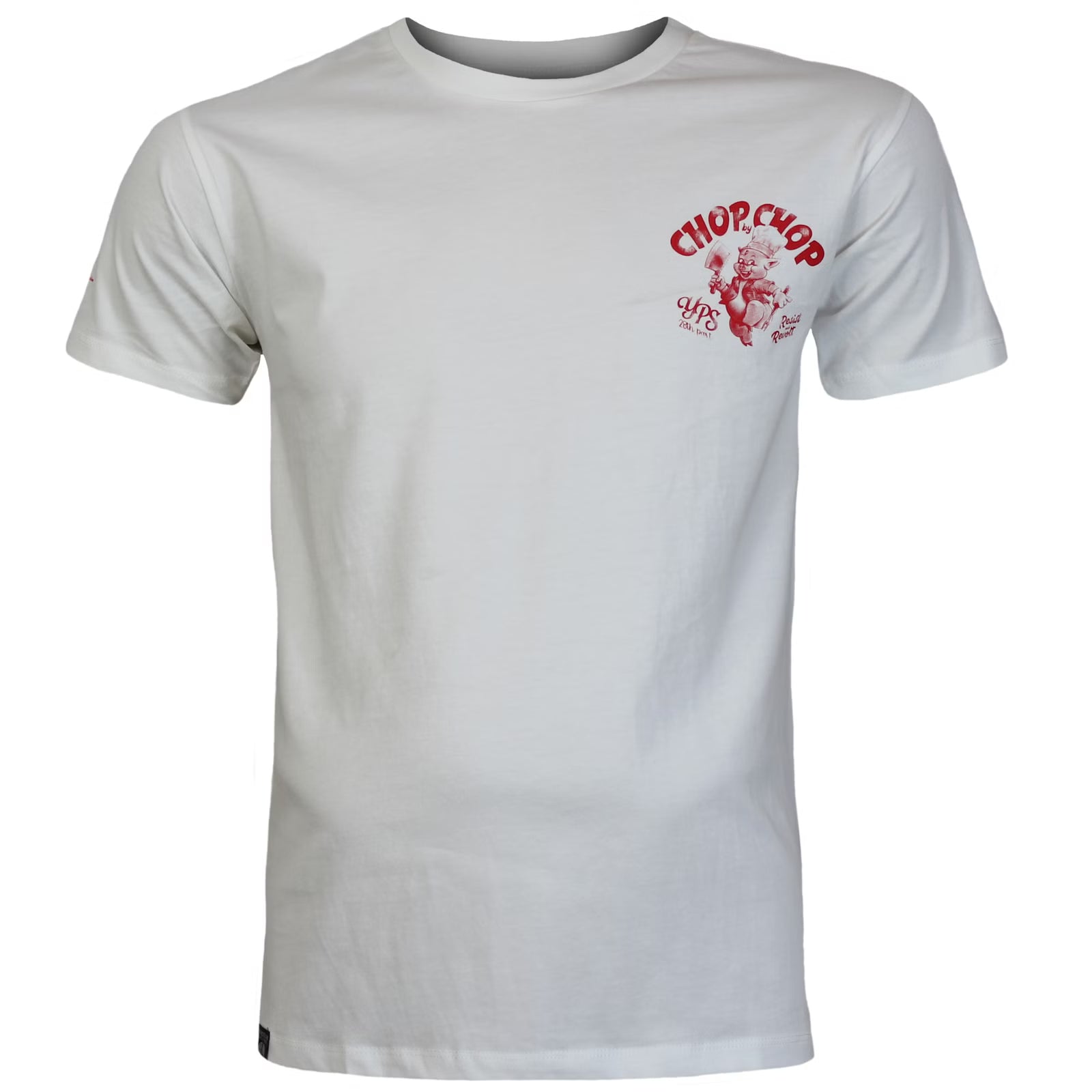 Natur Weisses Yakuza Premium T-Shirt mit Brustprint und grossem Rückenprint
