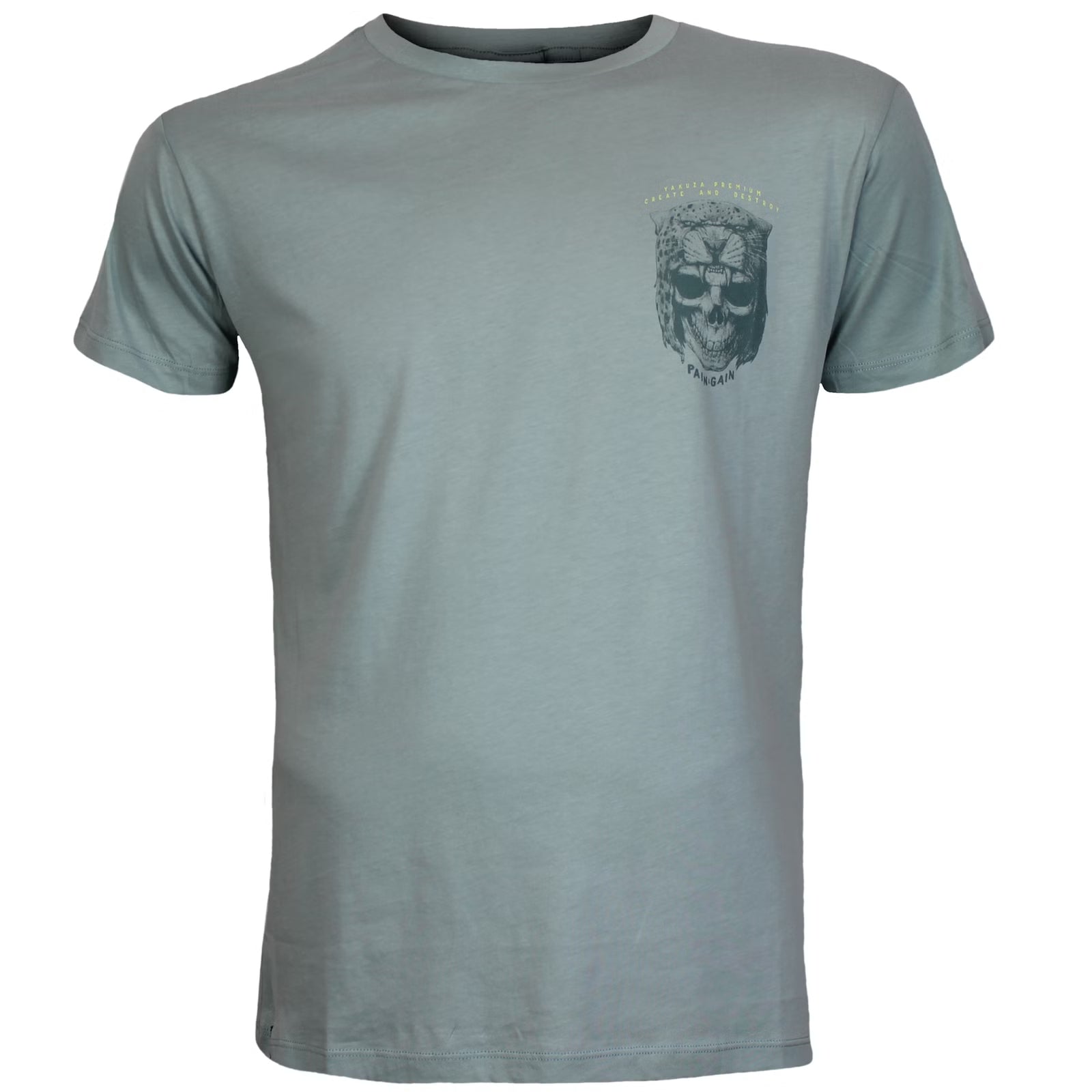 Yakuza Premium T-Shirt 3903 in hellblau mit grossem, detailreichem Rückenprint und kleinem Logo auf der linken Brust.